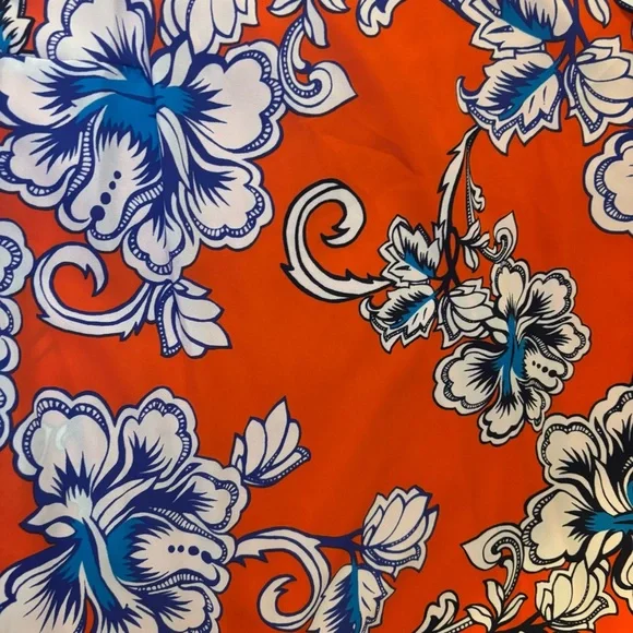 NWT Maison Jules Small Floral Sleeveless Dress in Orange and Blue Game Day Flowy - Picture 5 of 7